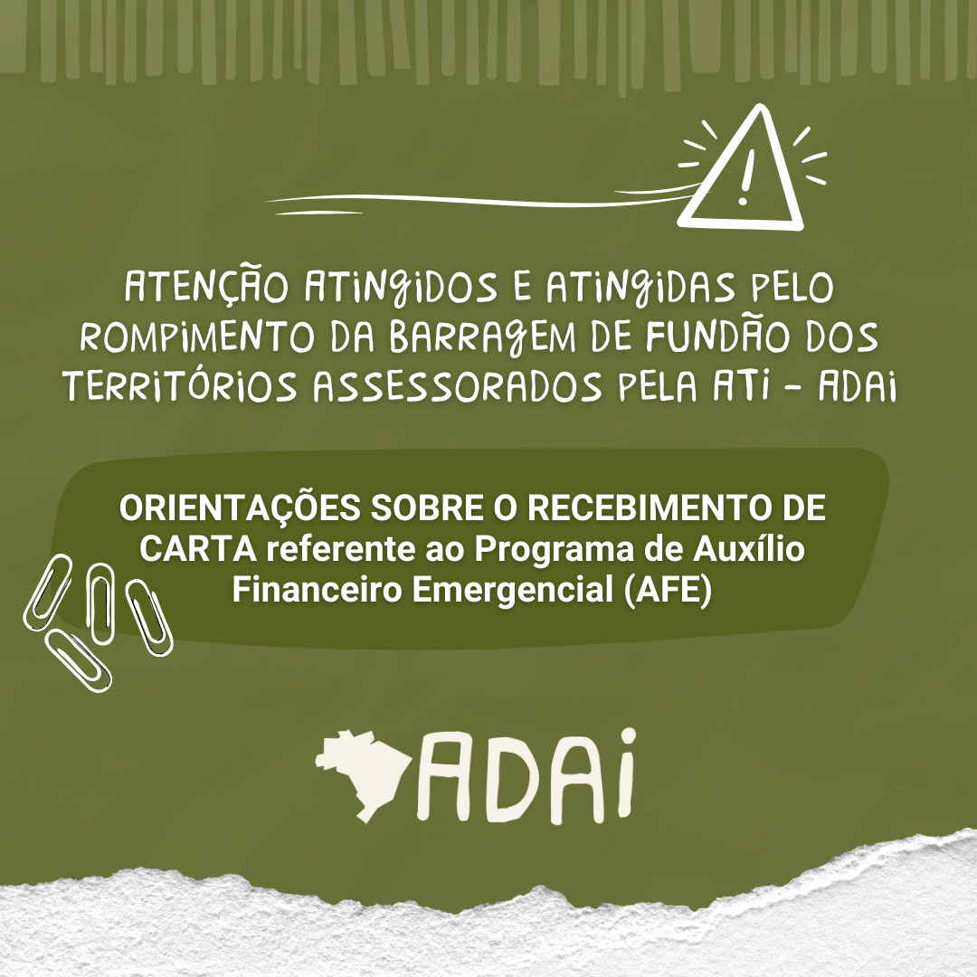 Orientações sobre o recebimento de Carta referente ao Programa de Auxílio Financeiro Emergencial (AFE)